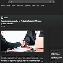 Fusiones empresariales en A. Latina bajaron 39% en el primer trimestre